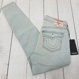 True Religion Jennie Mid Rise Super Skinny Jeans Womens sz 27 Flap Pocket